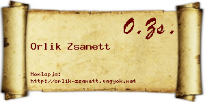 Orlik Zsanett névjegykártya